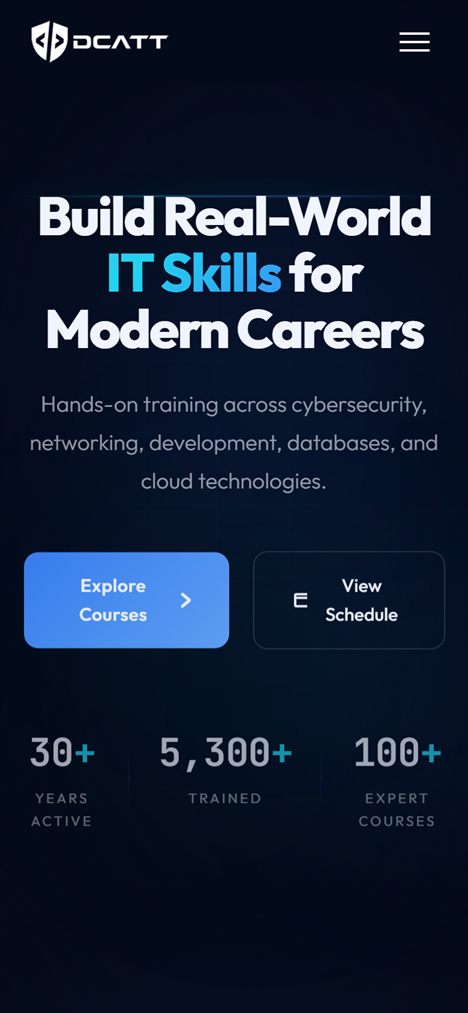DCATT website on a phone, built by Alp Web Studio