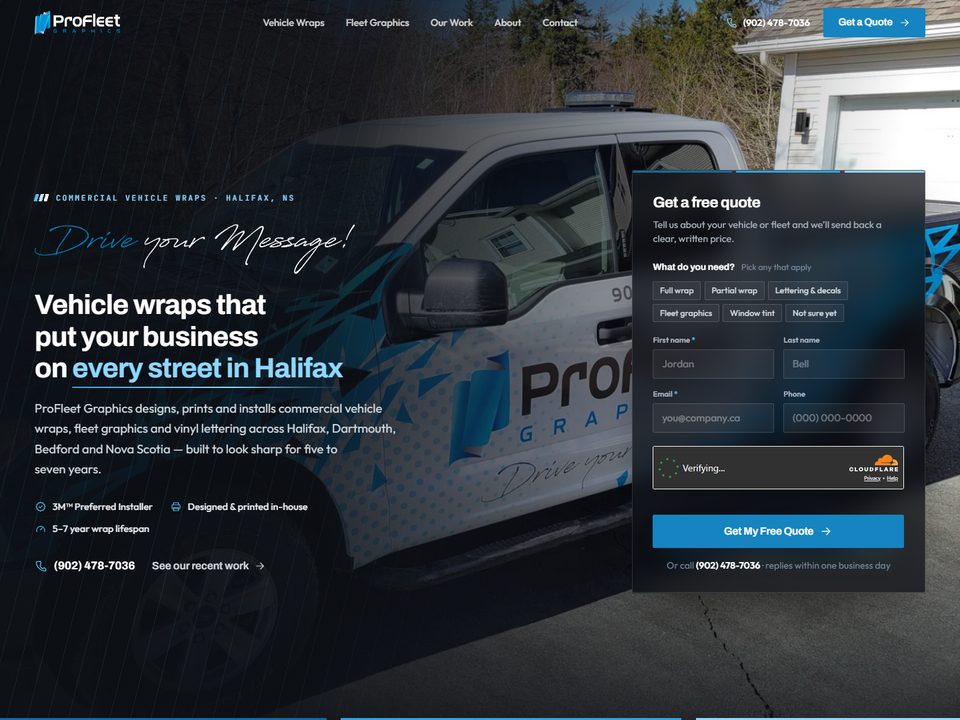 ProFleet Graphics website built by Alp Web Studio